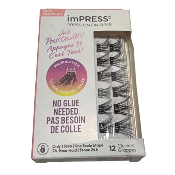 ImPRESS Press-On Falsies Bold Volume Eyelash Clusters 12 Pack - Picture 1 of 6